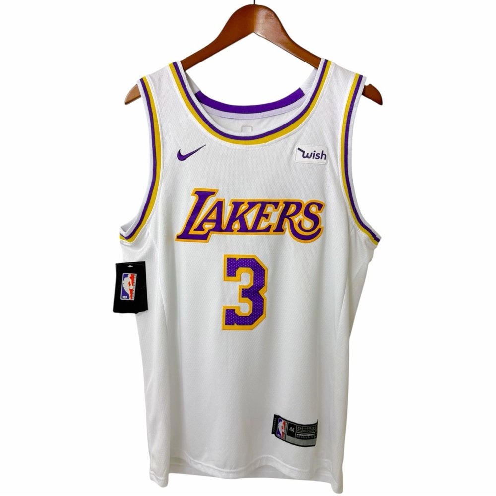 NWT Anthony Davis Lakers Jersey Nike Association Edition White Wish Patch 44 M